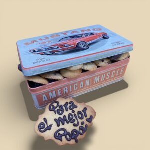 Lata Mustang con galletas